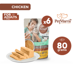 PetMarra Fine Pates Adult Cat Wet Food Pouch Chicken Flavor 80g BUNDLE OF 6 cats pet foods all breeds