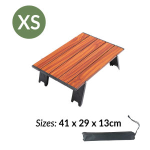 Foldable Wood Camping Table Folding Aluminium Picnic Dining Multipurpose Table Carry Bag for Travel Portable Meja Lipat