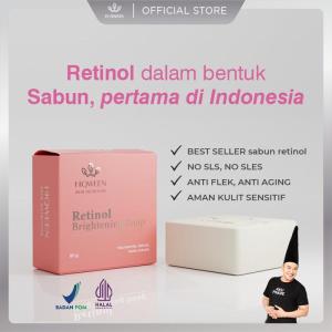 COD - HIQWEEN Sabun Retinol Brightening Soap Face Facial Wash Sabun Cuci Muka Badan Penghilang Flek Hitam Melasma Membersihkan Mencerahkan Wajah