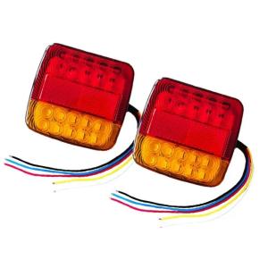 2 PCS LED Tail Light 12V Waterproof Brake Stop Rear Lamp for Truck Trailer Caravan Pickup