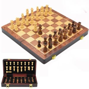Papan Catur Kayu Premium Papan Catur Magnet Magnetic Chess Board Game Papan Catur Lipat