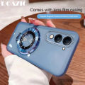 ROAZIC With Lens Films Phone Case For VIVO Y04/VIVO Y29s 5G Luxury Plating Folding Ring Stand Transparent Soft TPU Shockproof Casing DK-1. 