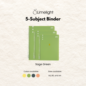 Limelight A5 B5 A4 5 Subject Binder Notebook