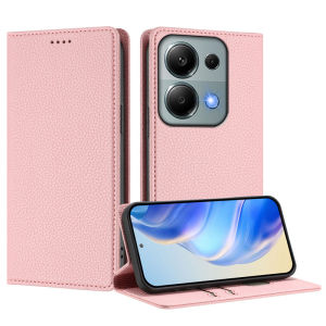 Luxury Flip Case For Xiaomi Poco X6 Pro M6 Pro 5G M5s X3 NFC X3 Pro 13T Pro 12T 11 Lite 11T Redmi A3 A2 A1 P12C Litchi Book Wallet Card Soft Leather Magnetic Skin Cover