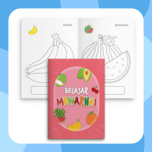 Buku Mewarnai Anak  -  Buah Sayur Hewan Rumah Kendaraan - Coloring Book