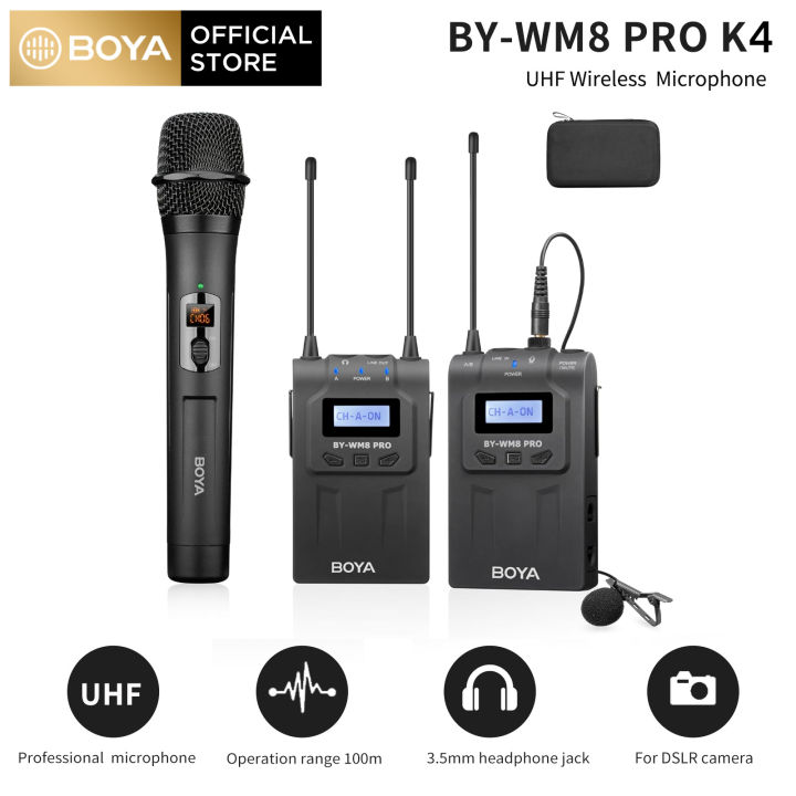BOYA BY-WM8 Pro K1/K2 UHF Dual-Channel Wireless Microphone System