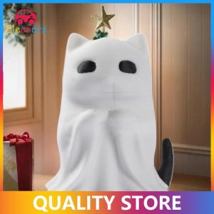 [Eleanor] 1Pcs Home Decoration Crafts Mini Kitten Ghost Ornament Cute Desktop Atmosphere Halloween Feeling Send Girlfriend Cat Gift