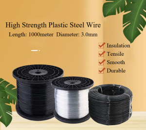 High Strength Plastic Steel Wire Rope 1000 Meter 200KG Load Beading 3.0mm Thickness