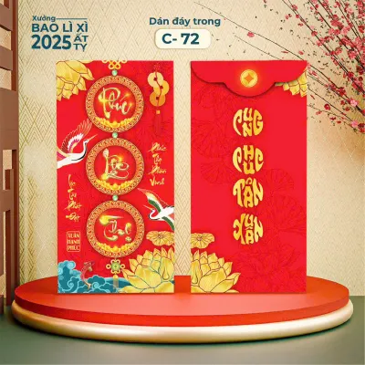100 bao lì xì mẫu Phúc Lộc Thỏ may mắn năm mới kt 8x16cm