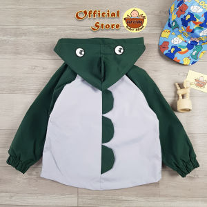 [HỎA TỐC] Áo khoác gió cho bé 9-27Kg vải dù chống nắng 2 lớp mũ trùm đầu vây nổi khủng long raplan phối màu dễ thương Urombaby