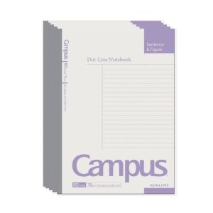 Set 5 quyển vở kẻ ngang có chấm gáy keo Basic Notebook Campus / Tập sinh viên kẻ ngang Campus B5