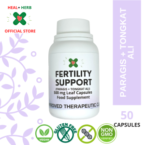 Heal + Herb Fertility Support Capsules with Paragis and Tongkat Ali for PCOS and Reproductive Health 50 and 100 Capsules