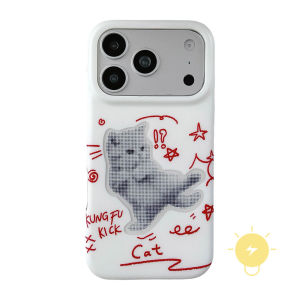 For iPhone 16 Pro Max Case TPU Cat Phone Case For iPhone 15 Cover 手机壳 Aesthetic Korean Cute