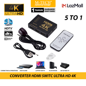 HDMI Switch 5 To 1 Ultra HD 4K + Remote