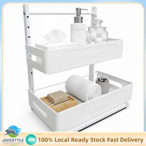 Jocestyle Cabinet Storage Shelves Pull Out Multi-Purpose Storage Organizer Easy Installation for Kitchen and Bathroom Organization