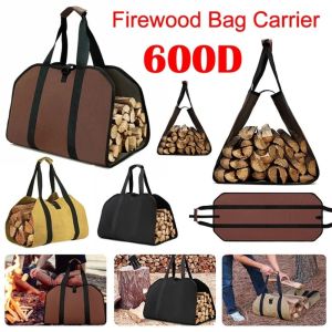 SERAPHYXO Foldable Firewood Bag Oxford Cloth Large Capacity Fireplace Wood Holder High Quality Portable Carry Storage Bag Camping