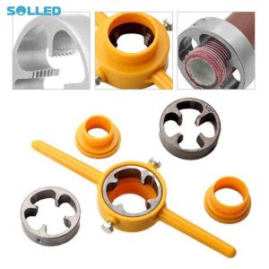 6 PCS Tap And Die Set Pipe Threader Kit With 1/2" 3/4" And 1" Dies Wrench Smooth Surface Water Pipe Die For PVC Plastic Pipe Home Friends Or Relatives