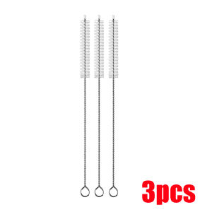 10Pcs Stainless Steel Straw Cleaning Brush Reusable Drinking Pipe Straw Washing Clean Brushes Long Handle Spiral Soft Hair Sippy Brushes