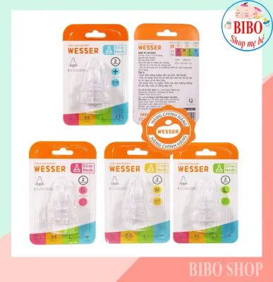 Lẻ / Set Núm Ty Wesser Cổ Hẹp Siêu Mềm Có Van Thông Hơi Đủ Size SML+