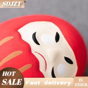 SDJZT Nhật Bản gốm Daruma tượng Daruma Tumbler thủ công may mắn may mắn trang trí cảnh quan Daruma búp bê phong thủy trang trí nội thất Quà Tặng