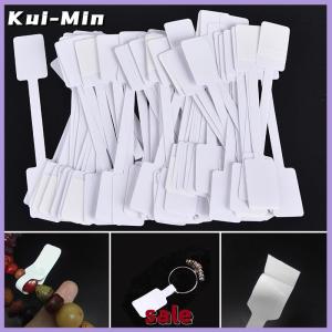 Kui-Min 100pcs White Price Label Tags with Hanging String Jewelry Stationery Shoes Cloth