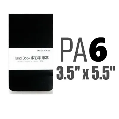 POTENTATE (BLACK) Watercolor Sketchbook Journal Sketchpad Notebook 300 gsm HOT PRESSED 24 sheets/48 pages Acid-free Cotton-blend paper