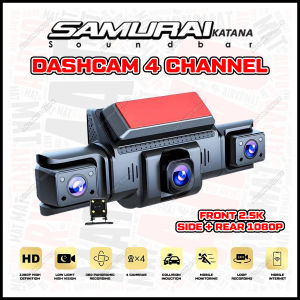 📸 Samurai Katana Dashcam🚗 Kereta DVR 4 Channels 24H Infrared Night Vision Front 2.5K 1080P🔥Built-in WiFi clear dash cam HD💕