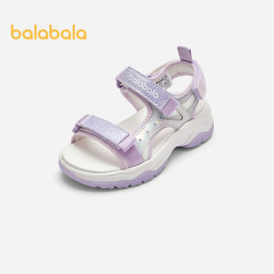 Balabala Childrens Shoes Sports Sandals Childrens Non Slip Shoes Girls Beach Shoes 2024 Summer New Breathable Velcro