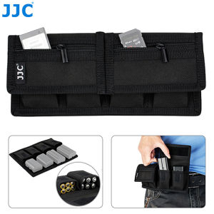 กระเป๋าใส่แบตเตอรี่ลิเธียม JJC สำหรับกล้อง 14500 18650 พร้อม SD/CF/XQD กระเป๋าซิปสำหรับ Sony, Canon, LP-E6, LP-E8, LP-E10, LP-E12 โพลีเอสเตอร์ วัสดุ