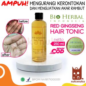 penumbuh rambut cepat Bio Herbal Red Ginseng Hair Tonic BPOM Tracking Code ORIGINAL