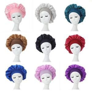 High Elasticity Sleep Cap Long Hair Care Women Sleep Hat Silk Head Wrap Shower Caps Sleeping Hat Satin Bonnet
