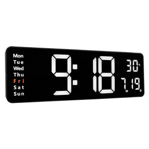 Jam Dinding Alarm Clock LED Digital 6626 White Light with Remote