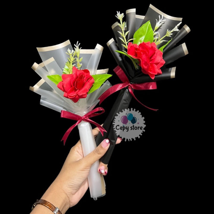 Single Rose Bouquet / Buket Bunga Mini
