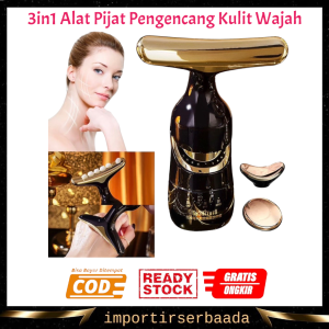 IMP- 3in1 Alat Pijat Pengencang Kulit Wajah Impor Multi Dimensi HIH Produk Pijit Mengencangkan Wajah dan Leher Electric Face and Neck Massager/Face beauty instrument sonic vibration lifting fit facial neck massager firming massager