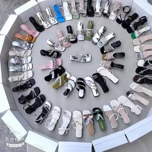 Square-Toed Transparent Heel Sandals For Summer Suitable For Wearing With Skirts Chunky High Heels With Rhinestones