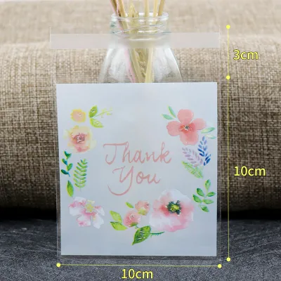 Set 100 túi đựng bánh kẹo quà tặng gói hàng kích thước 7x7cm 10x10cm 14x14cm