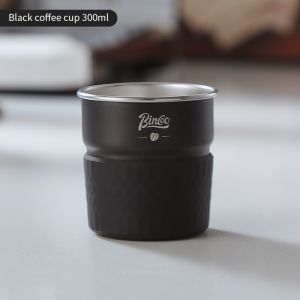 BINCOO ถ้วยอุปกรณ์ชงกาแฟสำหรับกลางแจ้งขนาด300มล. ถ้วยกาแฟชงด้ามจับสแตนเลสสำหรับกลางแจ้ง