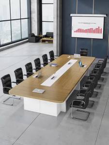 [CozyNest ]New model office furniture - Large conference table long table simple and modern office desk meeting room desk and chair set rounded corners