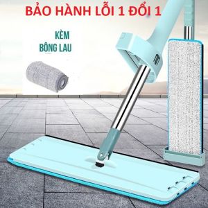 Cây lau nhà chổi lau nhà tự vắt phẳng thông minh xoay 360 độ [KÈM 2 BÔNG LAU]