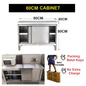 80/100/120/150/180CM CABINET STAINLESS STEEL/不锈钢打荷枱带滚轮滑动门TEBAR ROTI CANAI COUNTER/FOOD PREPARATION/STORAGE/TABLE KITCHEN