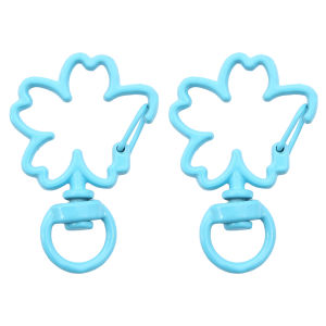 2/5Pcs 24x36mm Mixed Color Spray Paint Flower Buckle Cherry Blossom Lobster Clasp Hooks Buckle Diy Key Chain Pendant Mobile Phone Chain Jewelry Accessories