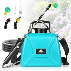 【Ready Stock】Upgrade Battery Powered Garden Sprayer with 3 Mist Nozzles 2 Gal Lawn Water Sprayer with USB Rechargeable Handle and Telescopic Wand Portable Electric Sprayer with Shoulder Strap for Gardening