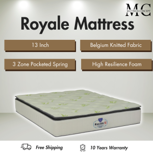 (Mattress Concept SG ) Royale 13 Inch 3 Zone Pocketed Spring Mattress /Single/Super Single/Queen/King