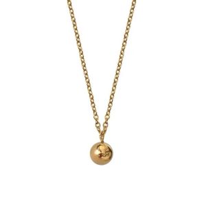 สร้อยเส้นเล็กพร้อมจี้เม็ดกลมงานชุบทอง14Kเรียบๆแต่หรูดูดีมีสไตล์เกาหลี