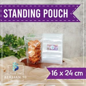 Standing Pouch Plastik Klip Zipper 16x24 cm – Isi 50 Lembar | Bening | Food Grade | Tebal 100 Mic( Double Seal / Seal Lebar ) Kemasan Serbaguna untuk Snack Kacang Cookies dan Bumbu | Bisa Buka Tutup | Anti Bocor & Tahan Sobek