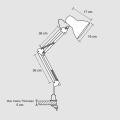 Simple Mart โคมไฟหนีบโต๊ะ ปรับระดับได้รอบทิศทาง สีดำ สีขาว รุ่น Table Reading lamp Adjustable with super long arm E27 MAX 60w with clip. 
