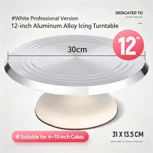 【COD】12 Inch Aluminum Alloy Cake Turntable Piping Stand Heavy Duty Non Slip Rotating Cake Rotary Table High Precision Bearing Cake Decorating Platform For Home Household Baking Bakery Business