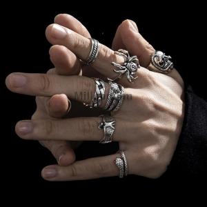 [COD] Millennium 7Pcs set Punk Snake Rings For Women Gothic Spider Men Fashion Jewelry Gifts Accessories
