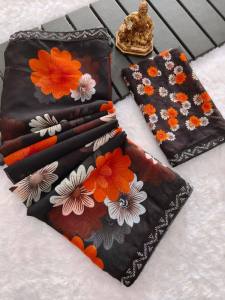 Heavy blooming Georgette saree (PRE -ORDER DELIVERY IN 14 DAYS)