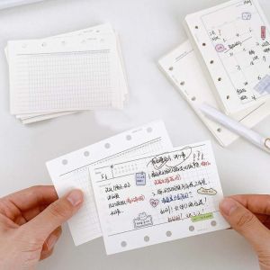 ROBERTA 5-hole M5 A8 Loose-Leaf Notebook Refill Paper Line Grid 50Sheets Refill Spiral Binder Notebook Paper Simple To Do List Inner Refill Binder Paper Pages Student